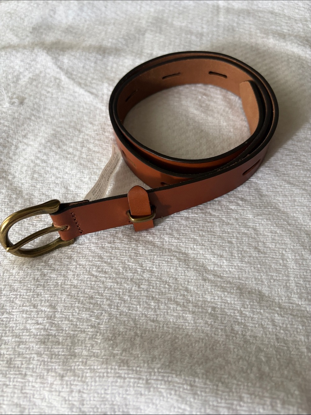 MADEWELL-Brown Perfect Leather Belt Brass Buckle Sz S NEW